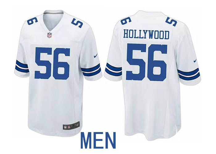 Men Dallas Cowboys #56 Hollywood Henderson White Throwback NFL Game Jerseys